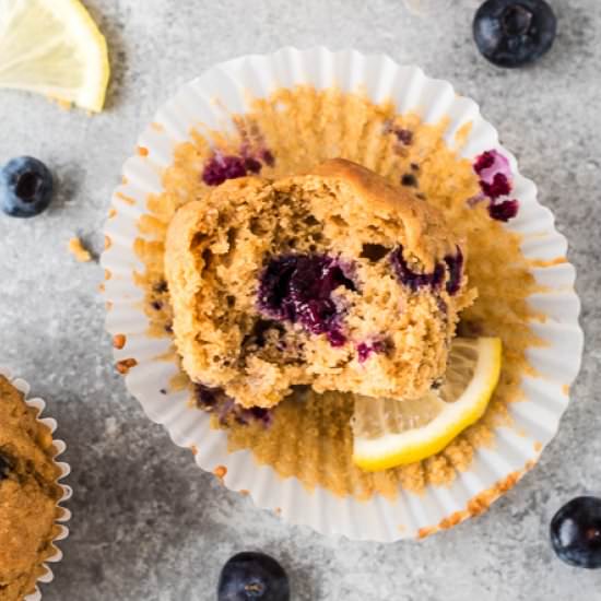 Healthier Blueberry Lemon Muffins