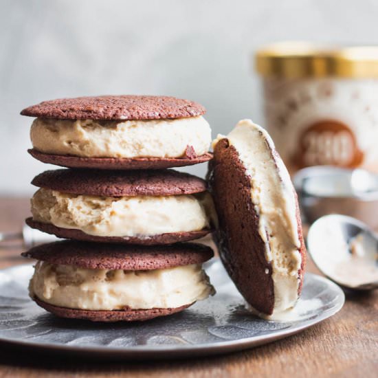 Caramel Brownie Ice Cream Sandwich