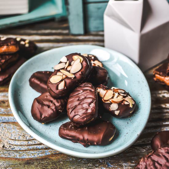 Chocolate Covered Almond Butter Egg
