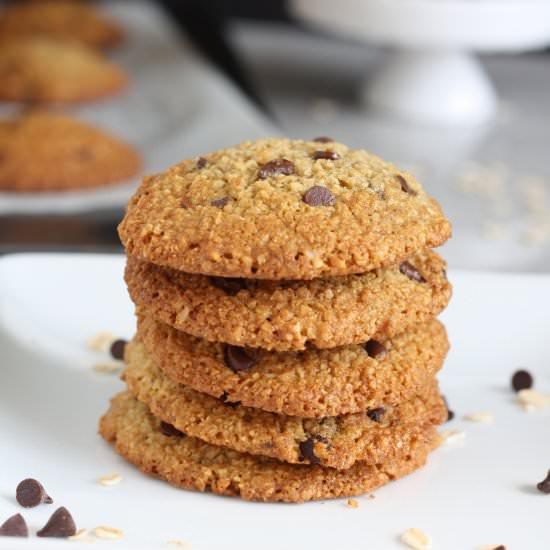Oat Flour Chocolate Chip Cookies
