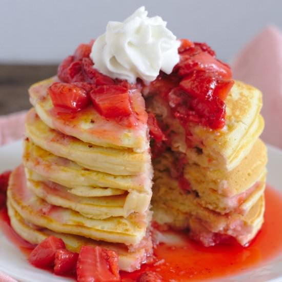 Strawberry Cheesecake Pancakes