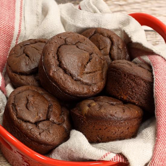 Chocolate PB Banana Muffins