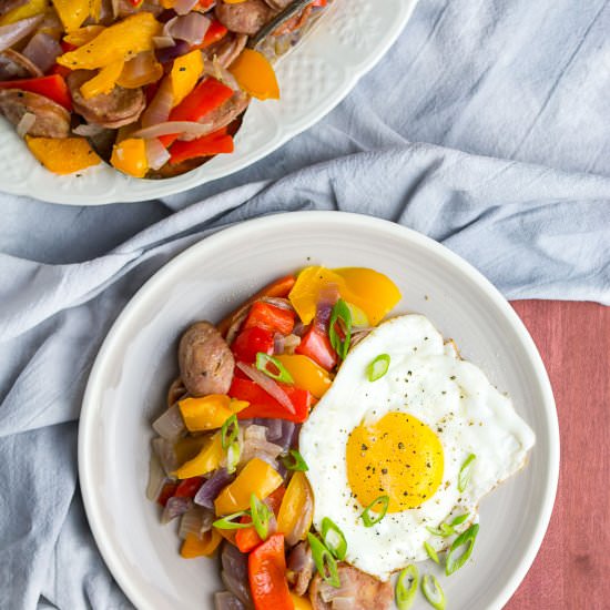 Sausage, Onions and Bell Peppers