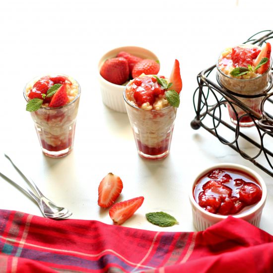 Rice Pudding withStrawberry Compote