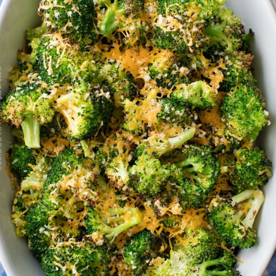 Crispy Cheddar Roasted Broccoli