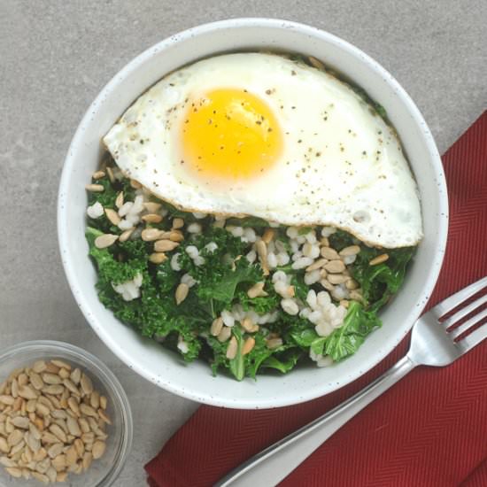Barley and Kale Breakfast Bowl