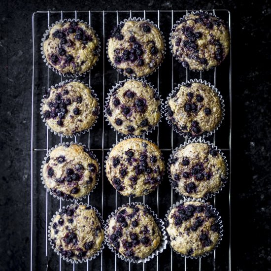 Wild Blueberry Cornbread Muffins