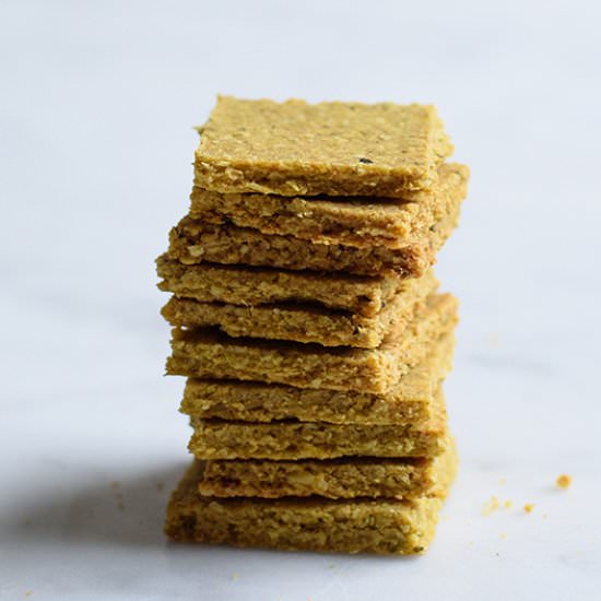 “cheesy” vegan homemade crackers