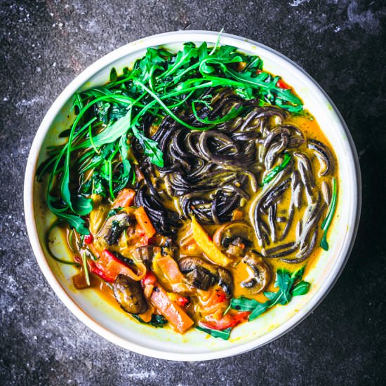 Golden Coconut Curry Noodle Bowls