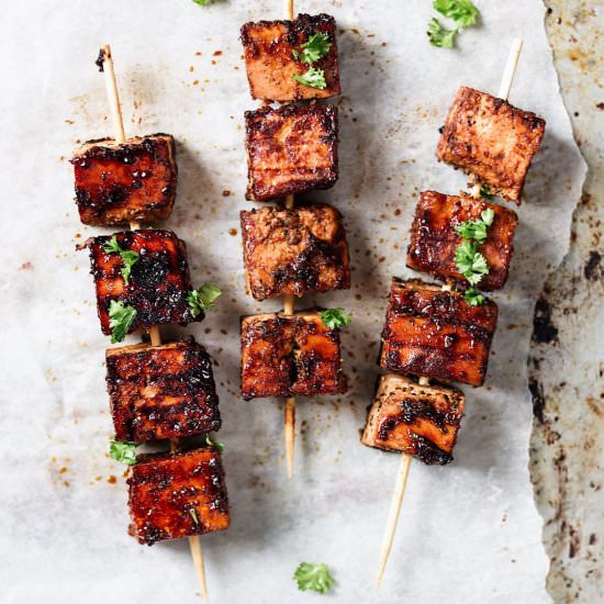 Grilled Orange & Cajun Tofu Skewers