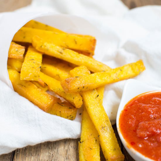 Baked Polenta Manchego Fries