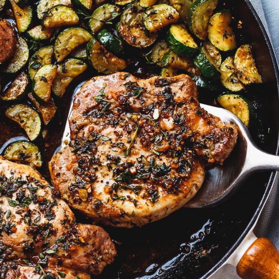 Garlic Butter Herb Pork Chops