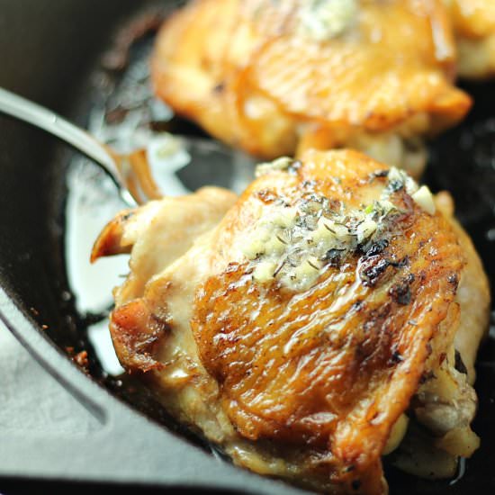 Pan Roasted Chicken Thighs