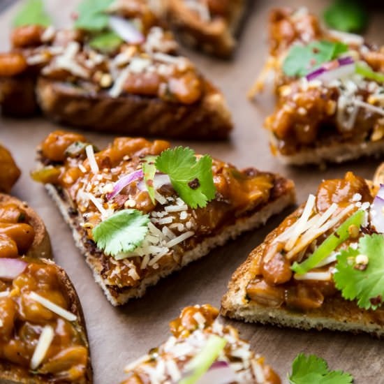 Baked Beans on Garlic Toast