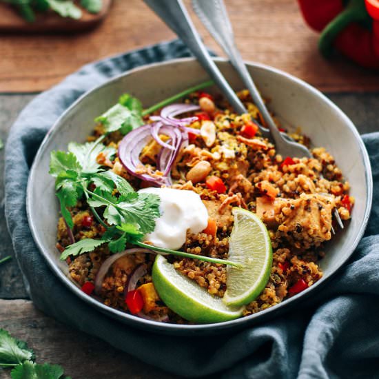 Instant Pot Smoky Tofu Quinoa Biryani