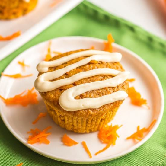 Whole wheat carrot cake muffins