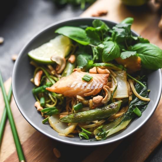 Miso Mahi-Mahi Brown Rice Pad Thai