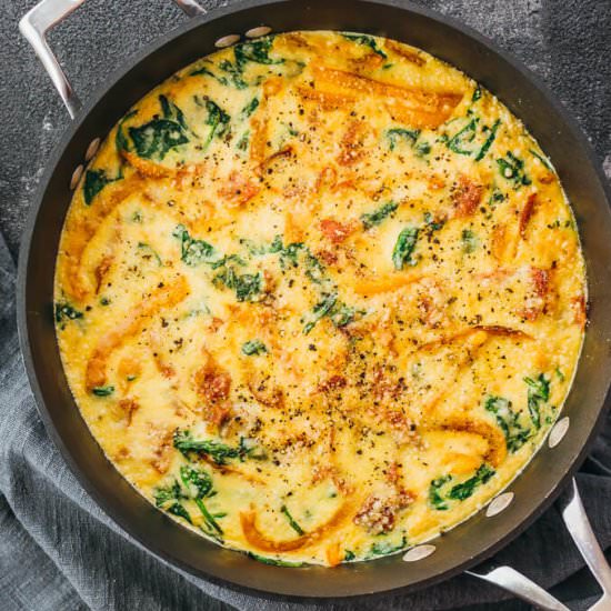 Spinach frittata with prosciutto