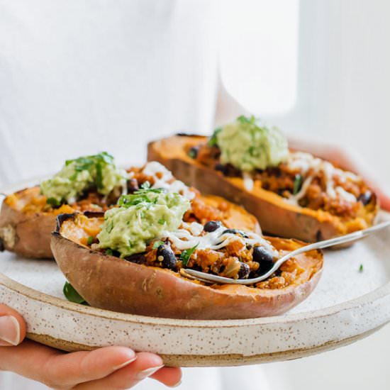 Sweet potato with chipotle quinoa