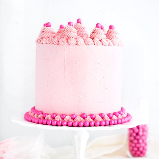 Pink White Chocolate Cake