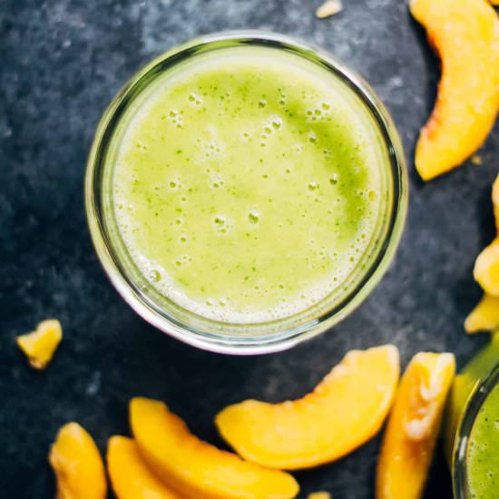 Peaches and Cream Green Smoothie