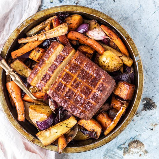 Easy One Pan Vegan Sunday Roast