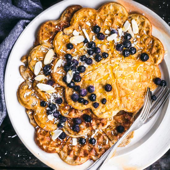 Overnight Sourdough Spelt Waffles