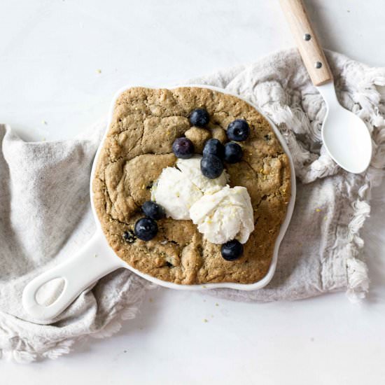 Lemon Blueberry Skillet Cookie