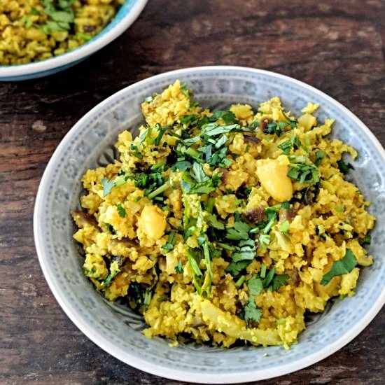 Cauliflower poha (low carb, keto)