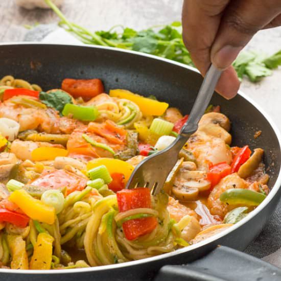 Cajun shrimp zoodles