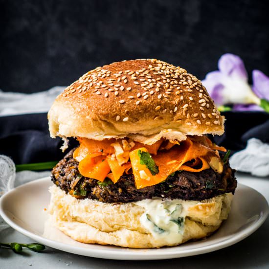 Black Lentil Veggie Burgers