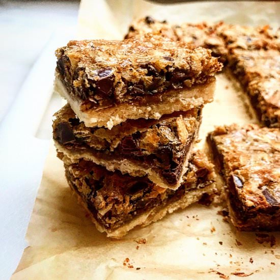 chocolate coconut (gooey) oat bars