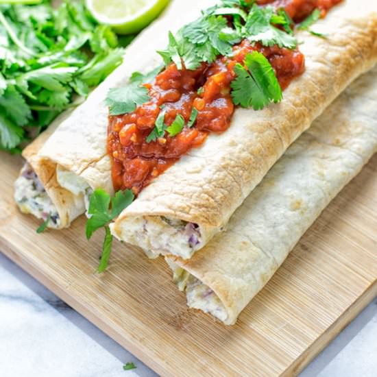 Spinach Artichoke Taquitos