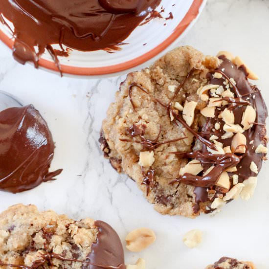 PB Oatmeal Choc Chip Cookies