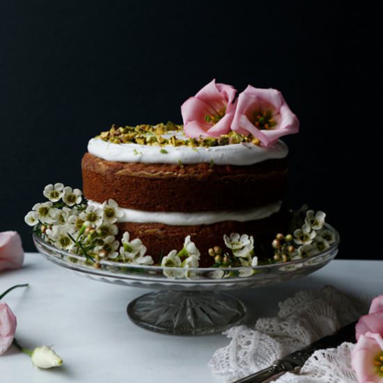 Cardamom Pistachio Carrot Cake