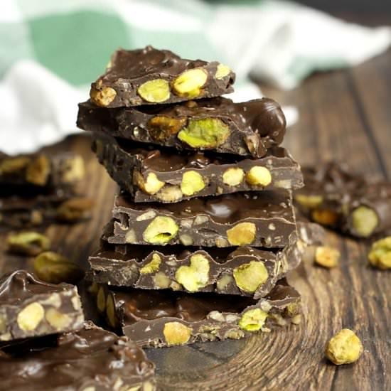 Pistachio Toffee DarkChocolate Bark