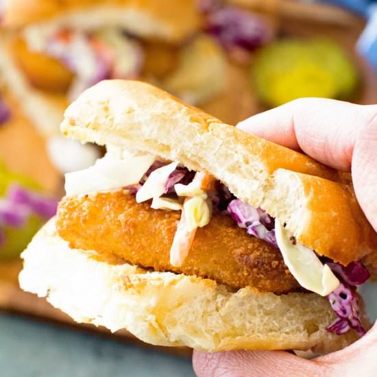 Fish Sandwich with Garlic Aioli
