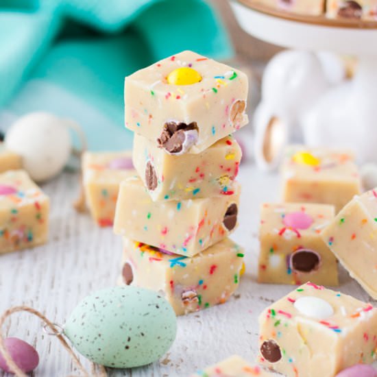 Funfetti Vanilla Easter Fudge
