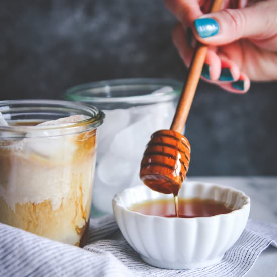 Homemade Iced Salted Honey Latte