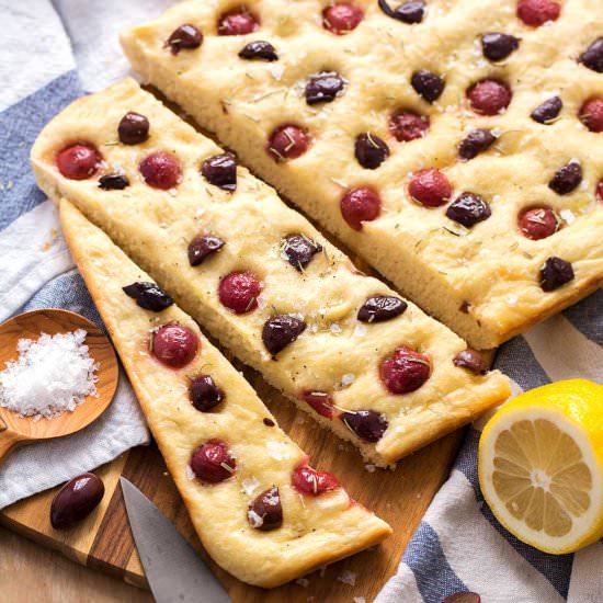 Grape and Olive Focaccia
