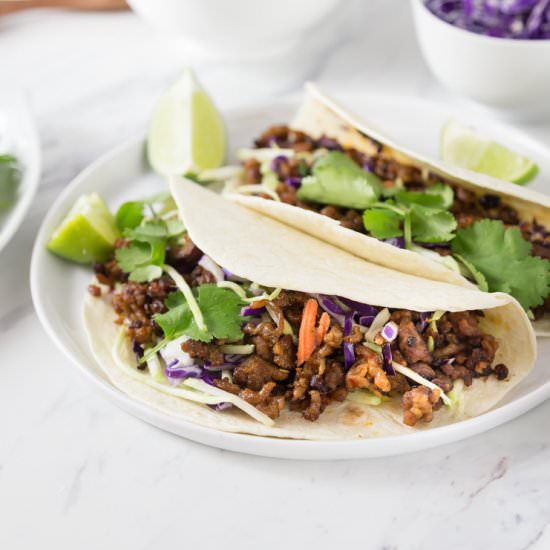 Pork Tacos with Red Cabbage Slaw