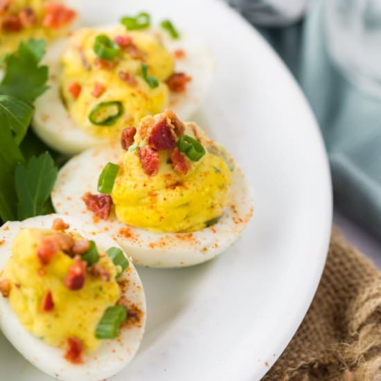 Classic Deviled Eggs with Bacon