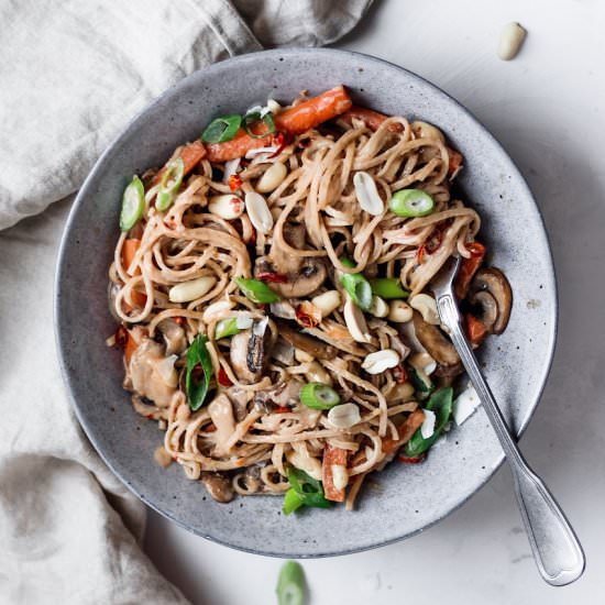 Veggie Noodles with Satay Sauce