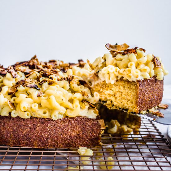 Macaroni and Cheese Cornbread Cake