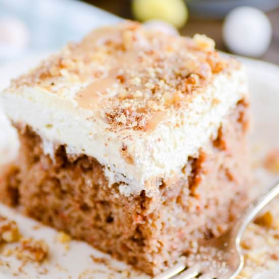 Caramel Carrot Cake Poke Cake