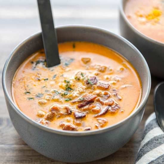 Easy Low Carb Cheeseburger Soup