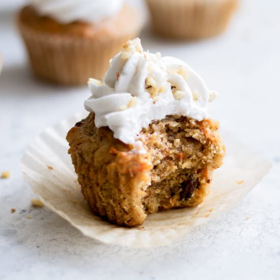 Vegan carrot and coconut cupcakes