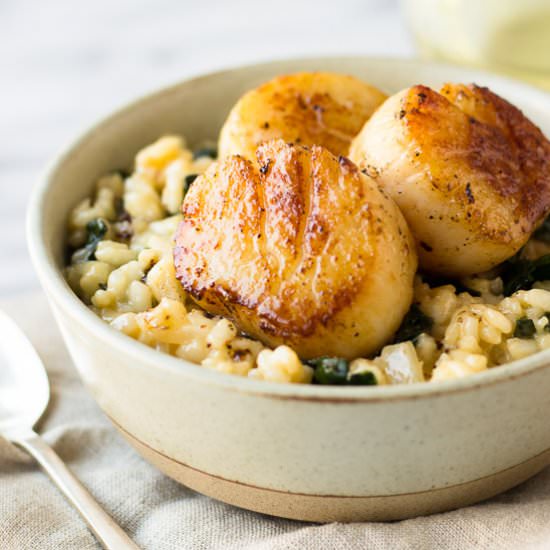 Parmesan Kale Risotto for Two