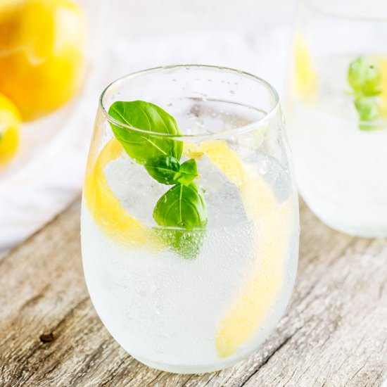 Lemon Basil Gin and Tonic