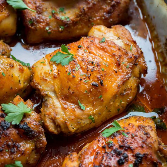 Garlic Ranch Baked Chicken Thighs